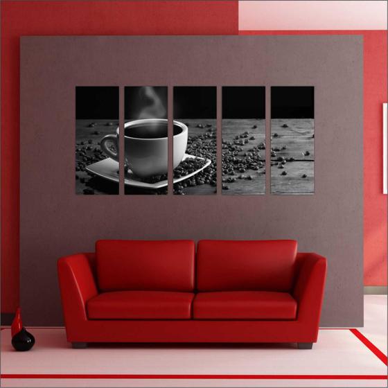 Imagem de Quadro Decorativo Padarias Cafeterias Pães Café Bolos Tortas 5 Peças GG24