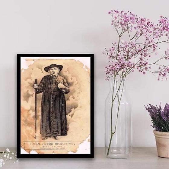 Imagem de Quadro Decorativo Padre Cícero 45X34Cm - Com Vidro Preta