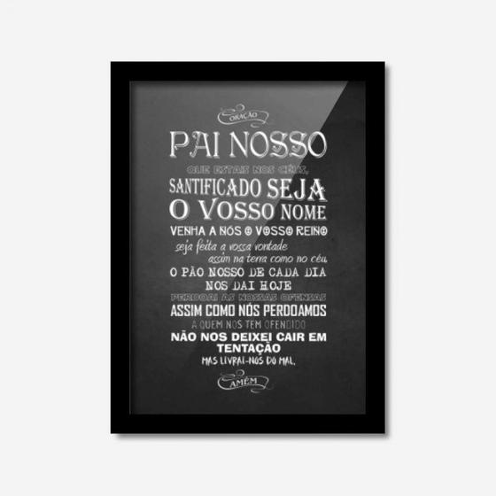 Imagem de Quadro Decorativo Pai Nosso 45cmx33cm Los Quadros Preto