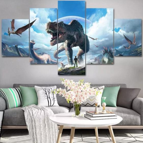 Imagem de Quadro Decorativo Painel Dinossauros Decoração"