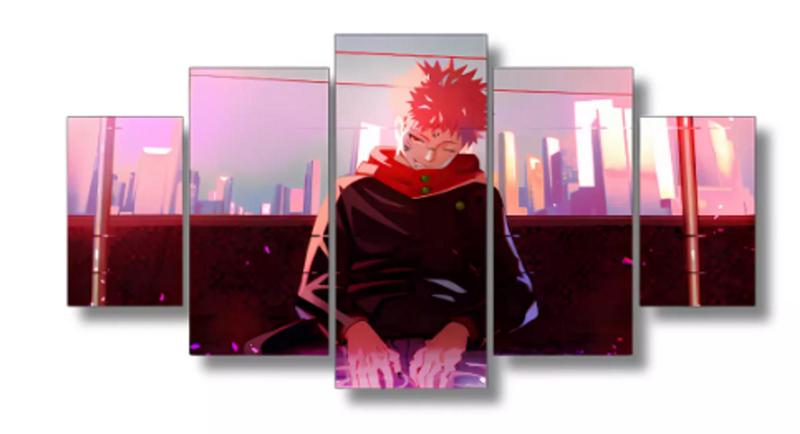 Imagem de Quadro Decorativo Painel Itadori Jujutsu Kaisen Sukuna Mosaico"