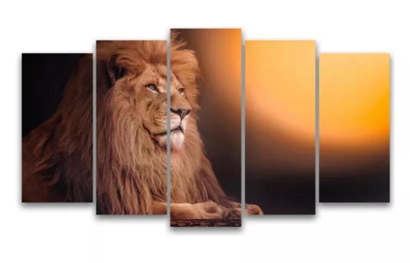 Imagem de Quadro Decorativo Painel Lion Alone"