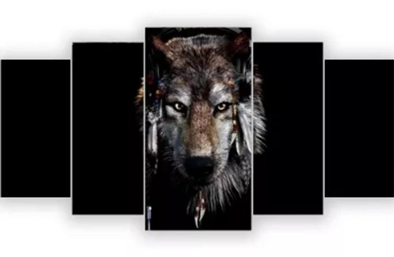 Imagem de Quadro Decorativo Painel Lobo Índio "