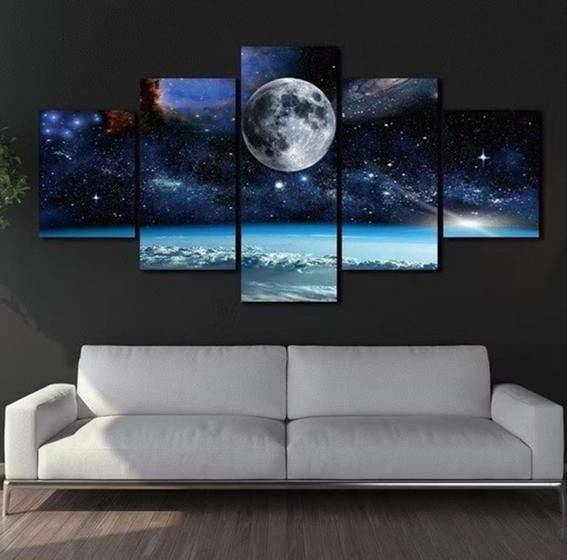 Imagem de Quadro Decorativo Painel lua e mar"