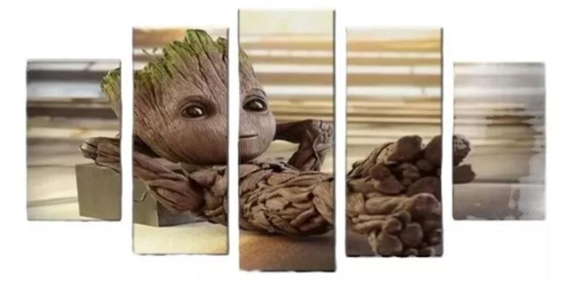 Imagem de Quadro Decorativo Painel Mosaico Baby Groot Vingadores"