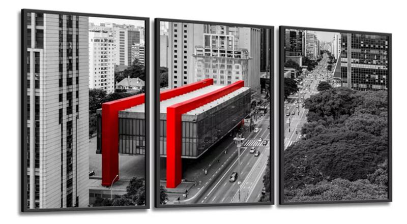 Imagem de Quadro Decorativo Painel Mosaico Cidade São Paulo Museu De Arte Masp"
