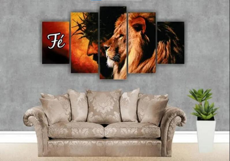 Imagem de Quadro Decorativo Painel Mosaico jesus fe "