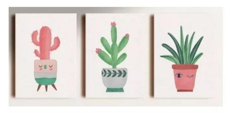 Imagem de Quadro Decorativo Painel Mosaico Nog Cactus Planta"