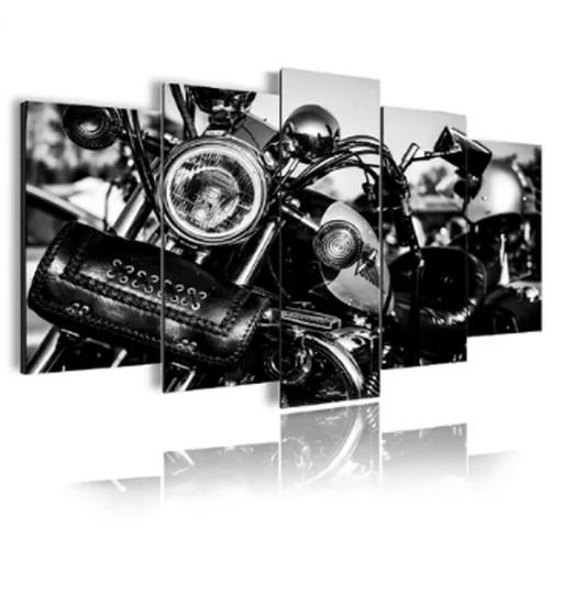 Imagem de Quadro Decorativo Painel Moto Preto E Branco"