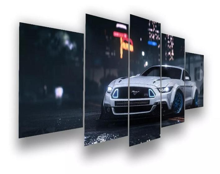 Imagem de Quadro Decorativo Painel Mustang Branco"