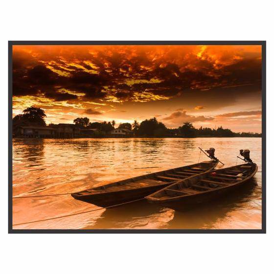 Imagem de Quadro Decorativo Paisagem Barcos na Praia para Sala Quarto