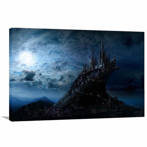 Imagem de Quadro decorativo Paisagem Castelo com Tela em Tecido