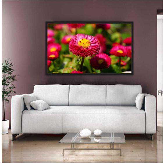 Quadro Decorativo Paisagem Flores Flor Salas Com Moldura 1 metro x 60 cm TT14 Menor preço em Quadro Decorativo Paisagem Flores Flor Salas Com Moldura 1 metro x 60 cm TT14