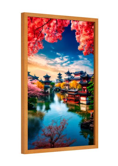 Imagem de Quadro decorativo - paisagem oriental lago