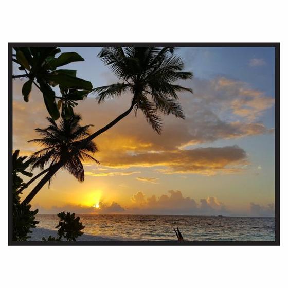 Imagem de Quadro Decorativo Paisagem Palmeiras Céu Mar 90x60 para Sala
