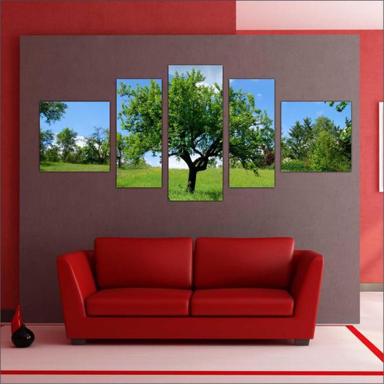 Imagem de Quadro Decorativo Paisagens Árvores Natureza Com 5 Peças TT10