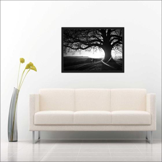 Imagem de Quadro Decorativo Paisagens Natureza Árvore Preto e Branco Decorações Com Moldura