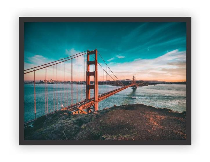 Imagem de Quadro Decorativo Paisagens Variadas Moldura Preta Mod 34