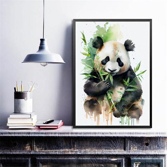 Imagem de Quadro Decorativo Panda Aquarela 24x18cm