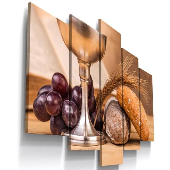 Imagem de Quadro Decorativo Pao Vinho Calice Corpo Cristo Jesus Deus