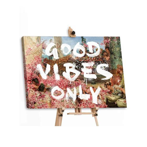 Imagem de Quadro decorativo para escritório sala motivacional good vibes only 30x50cm