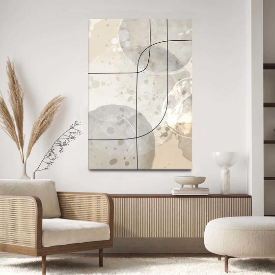 Imagem de Quadro Decorativo Para Sala Quarto Hall Minimalista Bege