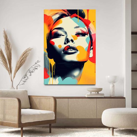 Imagem de Quadro Decorativo Para Sala Quarto Hall Mulher Pop Art Collor