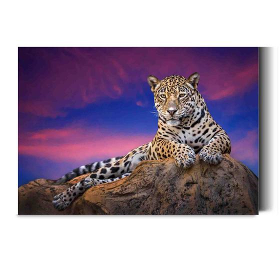 Imagem de Quadro Decorativo para Sala Quarto  Leopardo Paisagem 130x90