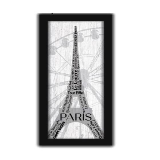 Imagem de Quadro decorativo paris torre eiffel frases frança 60cm moldura sala consultorio lavabo escritorio canvas