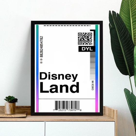 Imagem de Quadro Decorativo Passagem Para Disney 33x24cm - com vidro