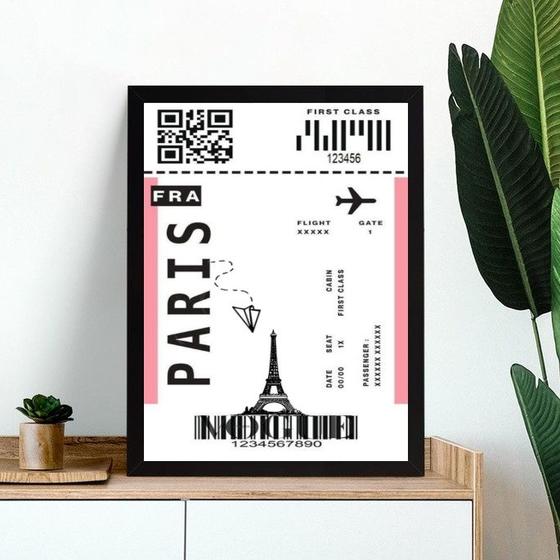 Imagem de Quadro Decorativo Passagem Para Paris 24x18cm - com vidro