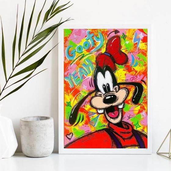 Imagem de Quadro Decorativo Pateta 45x34cm Moldura Branca