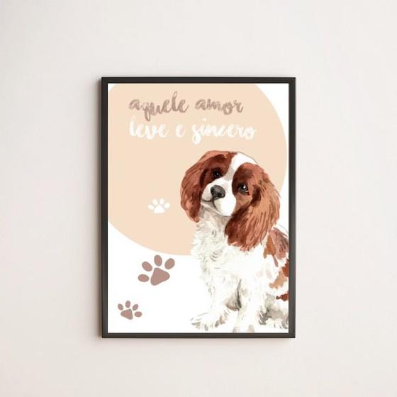 Imagem de Quadro Decorativo Pet Amor Leve e Sincero 24x18cm - com vidro