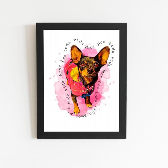 Imagem de Quadro Decorativo Pet Personalizado Do Seu Cachorro Gato Aquarela