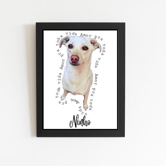 Imagem de Quadro Decorativo Pet Personalizado Do Seu Cachorro Gato Aquarela