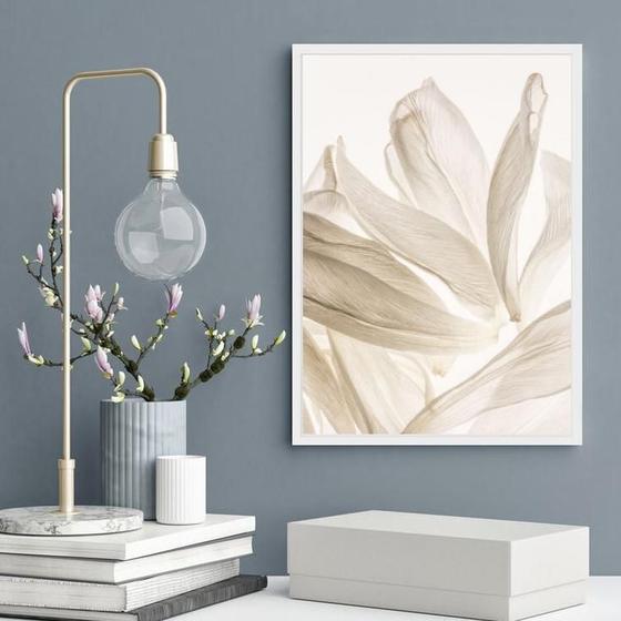 Imagem de Quadro Decorativo Pétalas Brancas Fundo Branco 45X34Cm