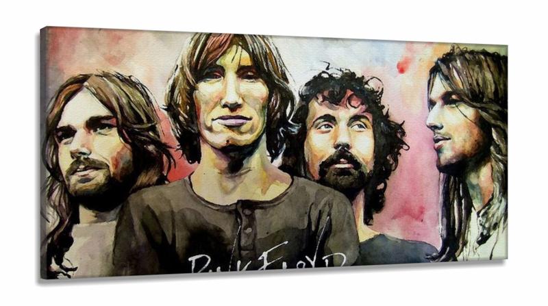 Imagem de Quadro Decorativo Pink Floyd Banda em Tecido Canvas 130x60