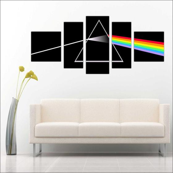 Imagem de Quadro Decorativo Pink Floyd Bandas Música Mosaico 5 Peças TT2
