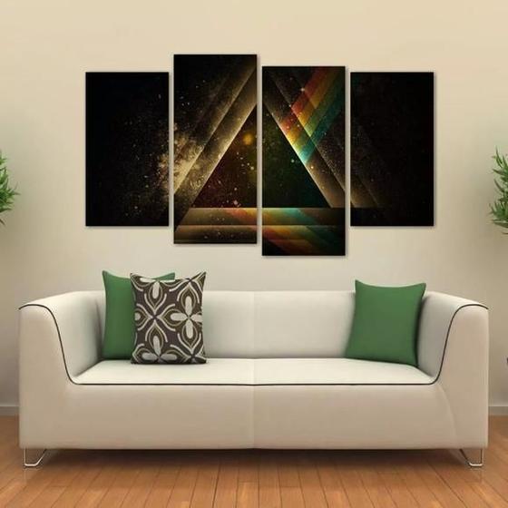 Imagem de Quadro Decorativo Pink Floyd Sala Em Tecido 4 Peças 1