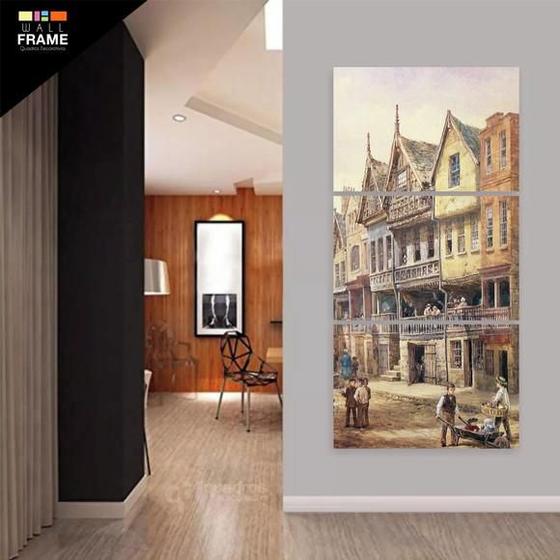 Imagem de Quadro Decorativo Pintura Casa Antiga Vertical 120x60