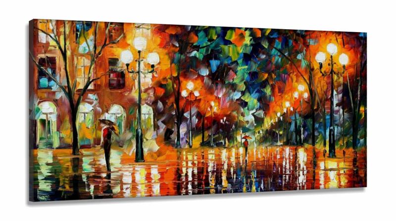 Imagem de Quadro Decorativo Pintura Estilo Afremov  em Tecido Canvas 130x60 cm