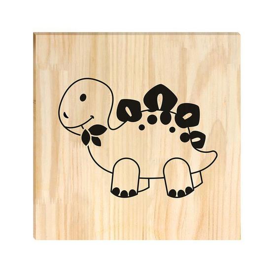 Imagem de Quadro Decorativo Pinus Dinossauro Animais Infantil Crianças Quarto Bebê Decoração parede Hugart 20x20cm