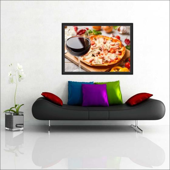 Imagem de Quadro Decorativo Pizza Pizzaria Gourmet Restaurantes Decorações Com Moldura