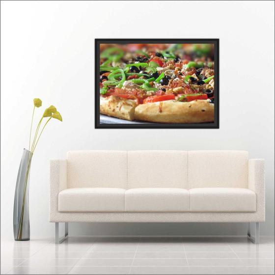 Imagem de Quadro Decorativo Pizza Pizzaria Gourmet Restaurantes Decorações Com Moldura