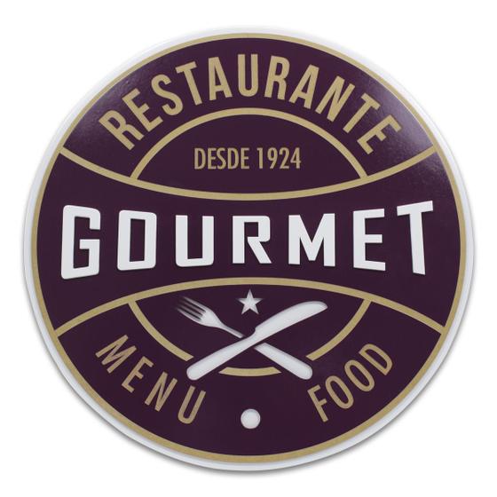 Quadro Decorativo Placa Restaurante Gourmet em MDF Menor preço em Quadro Decorativo Placa Restaurante Gourmet em MDF