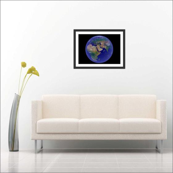 Imagem de Quadro Decorativo Planeta Terra Salas Decorações Com Moldura