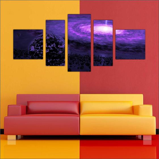 Quadro Decorativo Planetas Universo Terra Lua Galáxias Estrelas Espaço Sol 5 Peças TT14 Menor preço em Quadro Decorativo Planetas Universo Terra Lua Galáxias Estrelas Espaço Sol 5 Peças TT14