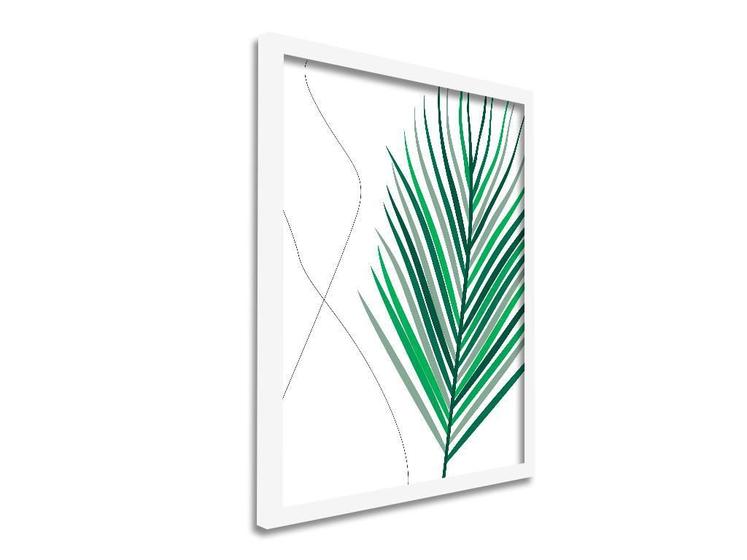 Imagem de Quadro Decorativo Planta Verde Minimalista 33X24 Sala Luxo