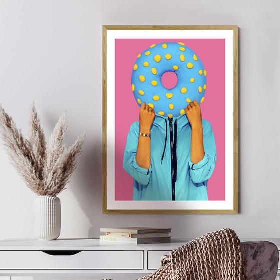 Imagem de Quadro Decorativo Pop Art Cookie Moldura Mel