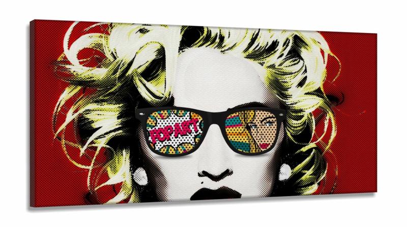 Imagem de Quadro Decorativo Pop Art Madona em Tecido Canvas 130x60